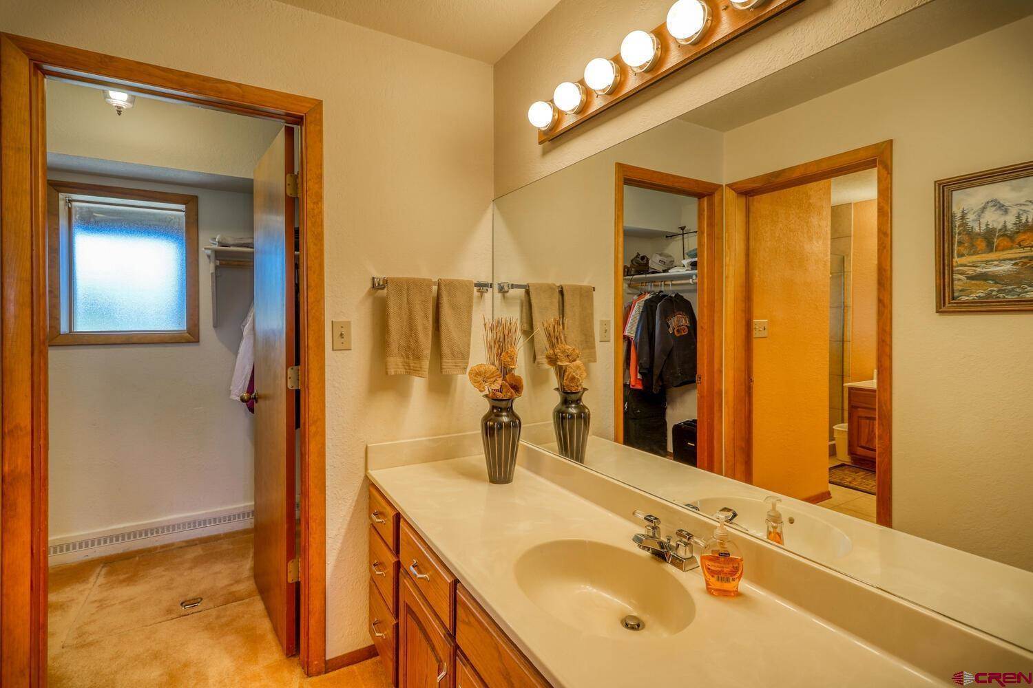 Beautiful bathroom of a house with so many lights