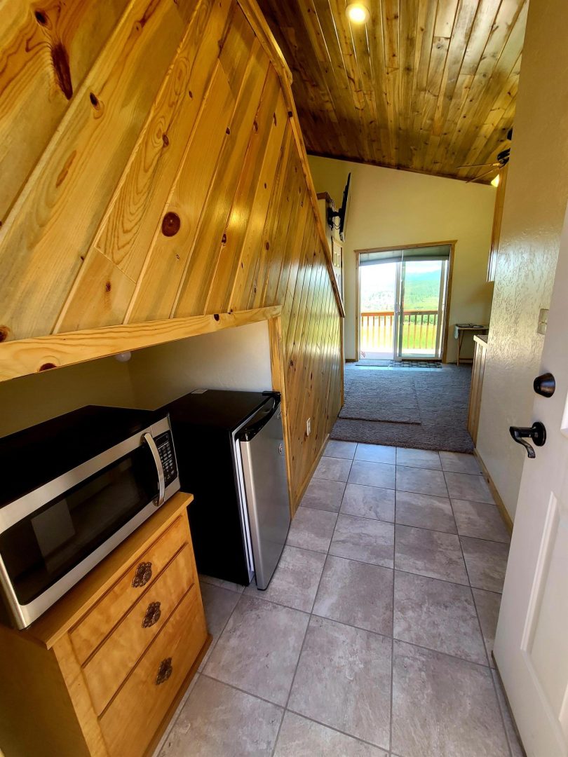 Inside image of a house with wooden designs